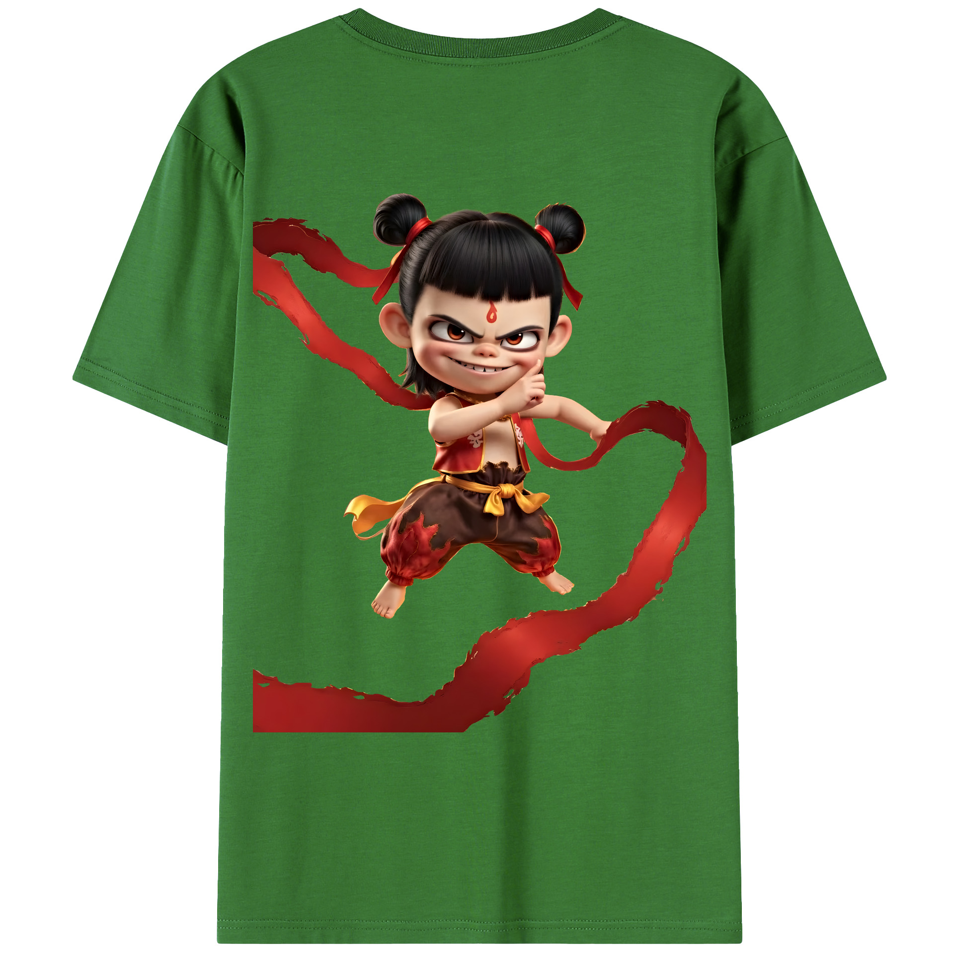 （画像用） Ne Zha 2 ナタ 魔童の大暴れ レディース半袖Tシャツ(バックプリント)